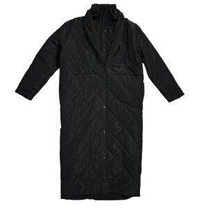 Pretty Little Thing Women's Size 16 Long Quilted Med Weight Puffer Coat Black